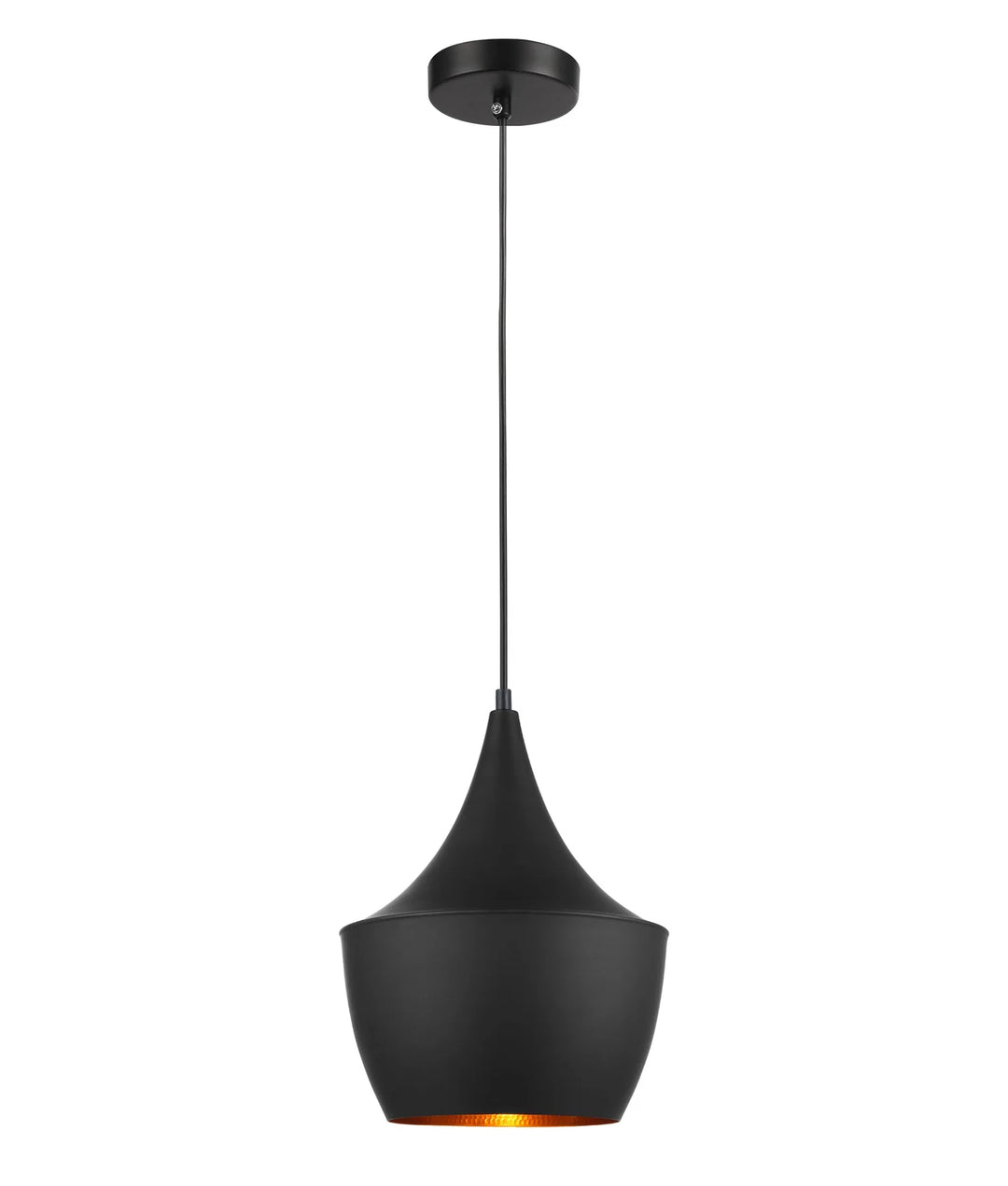 CAVIAR: Black Angled Bell Shape Pendant Light Pendant