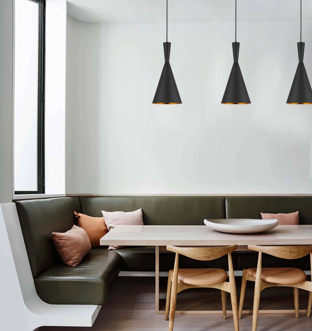 CAVIAR: Black Cone Shape Pendant Light Pendant