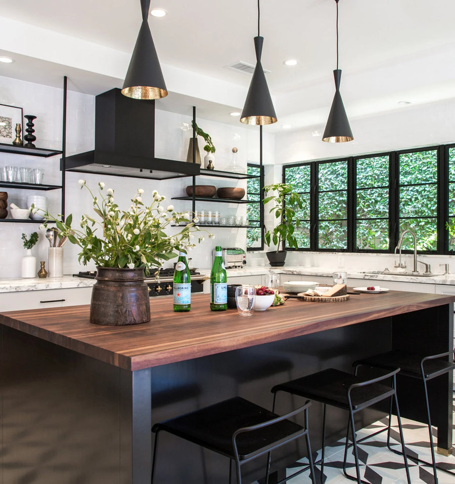 CAVIAR: Black Cone Shape Pendant Light Pendant