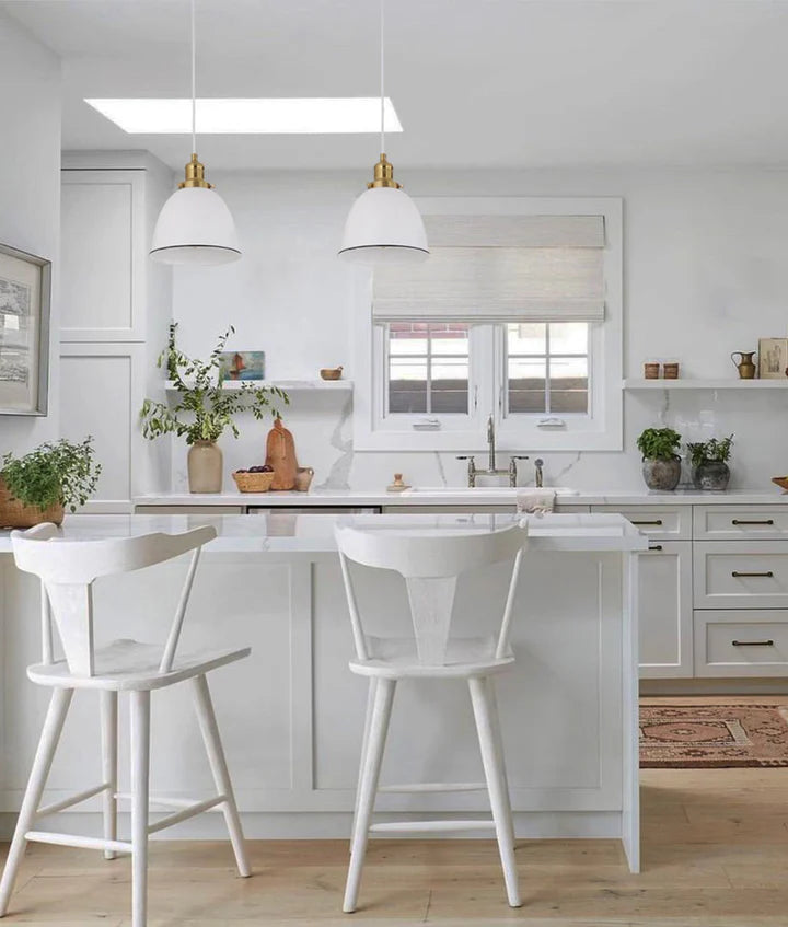 CEREMA: Interior White with Antique Brass & Black Highlight Ellipse Pendant Light Pendant