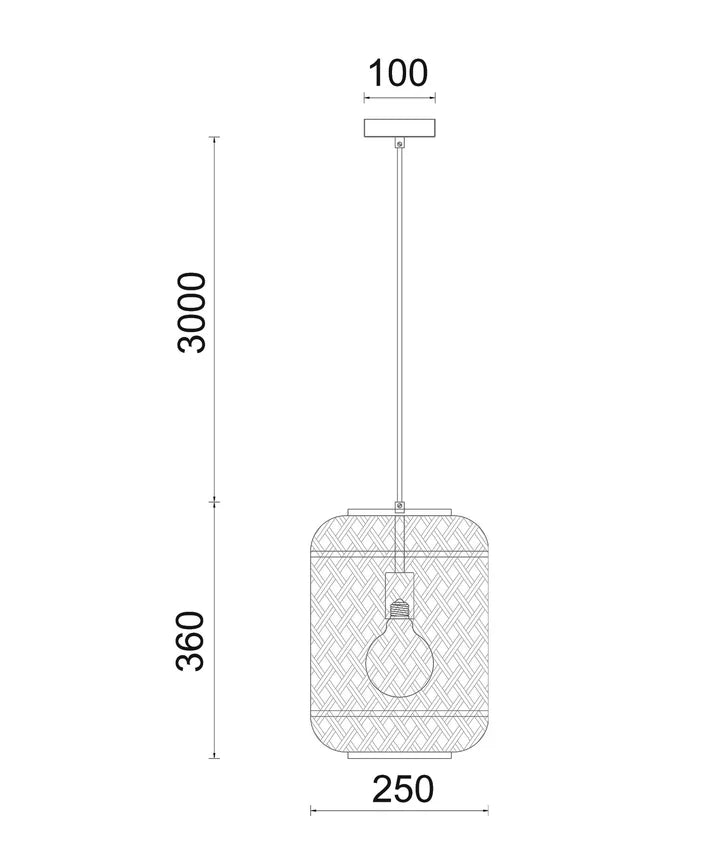 CESTA: Bohemian Interior Cylinder Brown/Natural Bamboo Cage Pendant Light Pendant