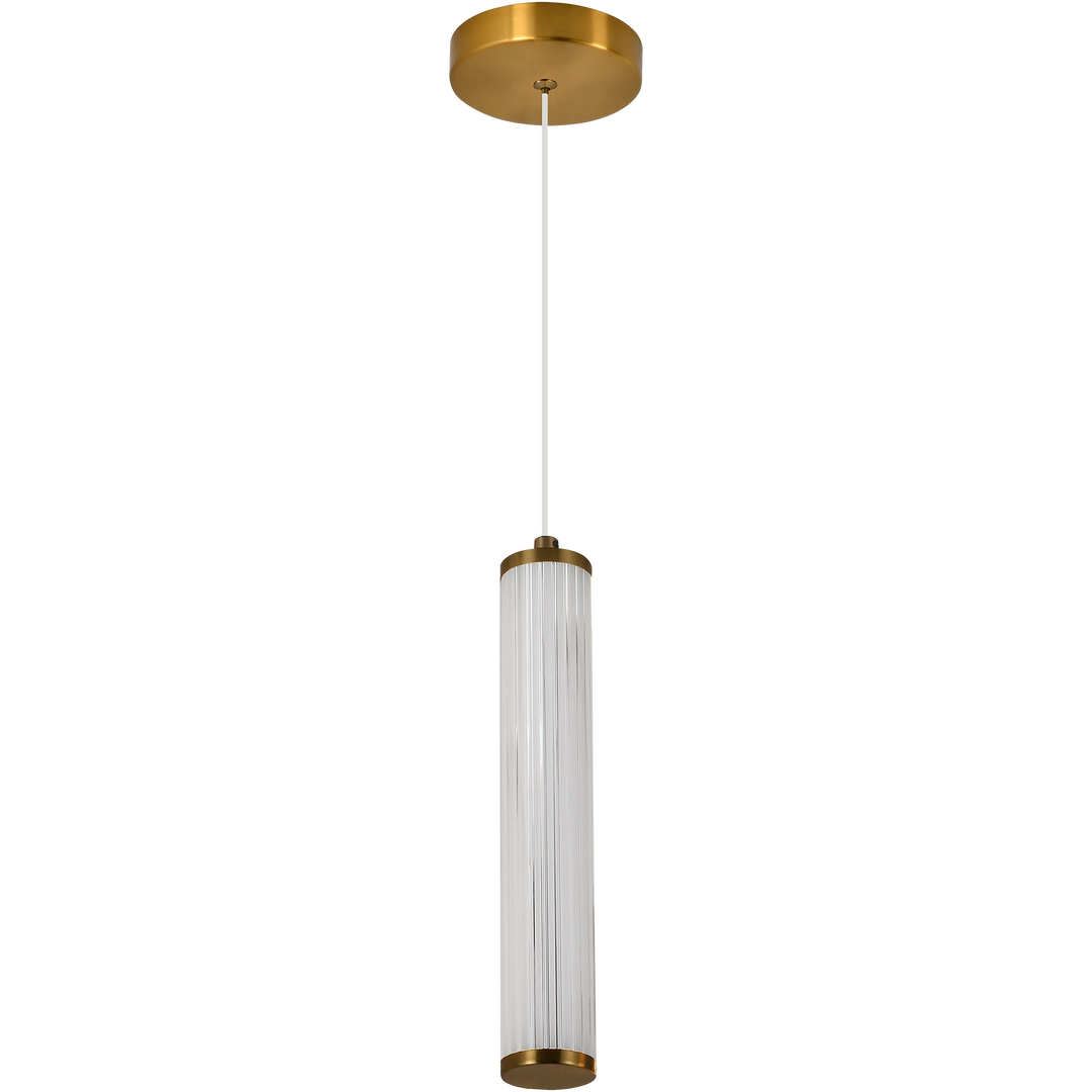 Calibo Charm Modern Fluted 1 Light Pendant Brass Pendant