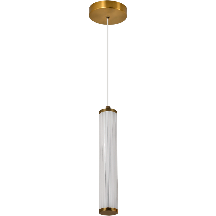 Calibo Charm Modern Fluted 1 Light Pendant Brass Pendant