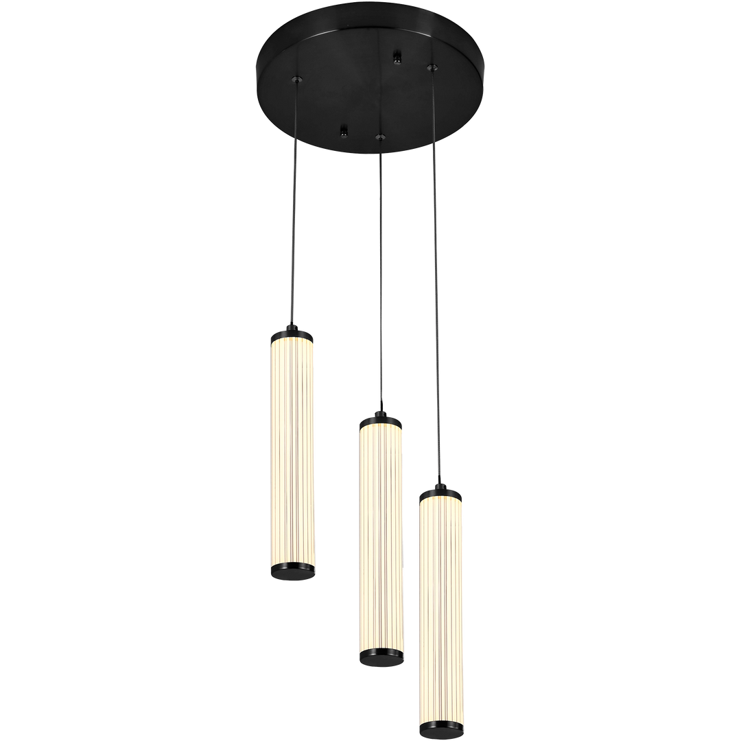 Calibo Charm Modern Fluted 3 Light Cluster Pendant Pendant