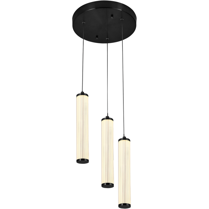 Calibo Charm Modern Fluted 3 Light Cluster Pendant Pendant