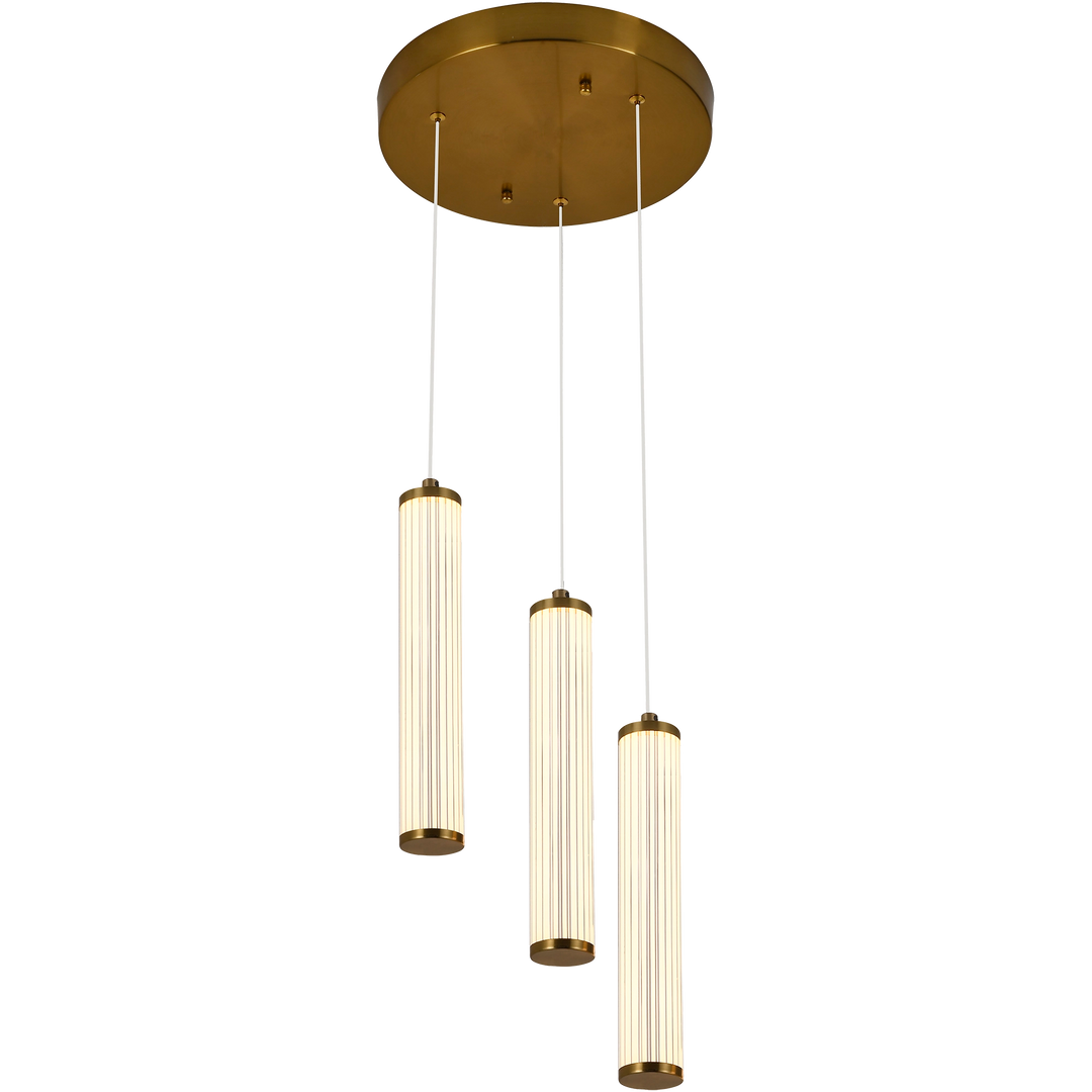 Calibo Charm Modern Fluted 3 Light Cluster Pendant Pendant