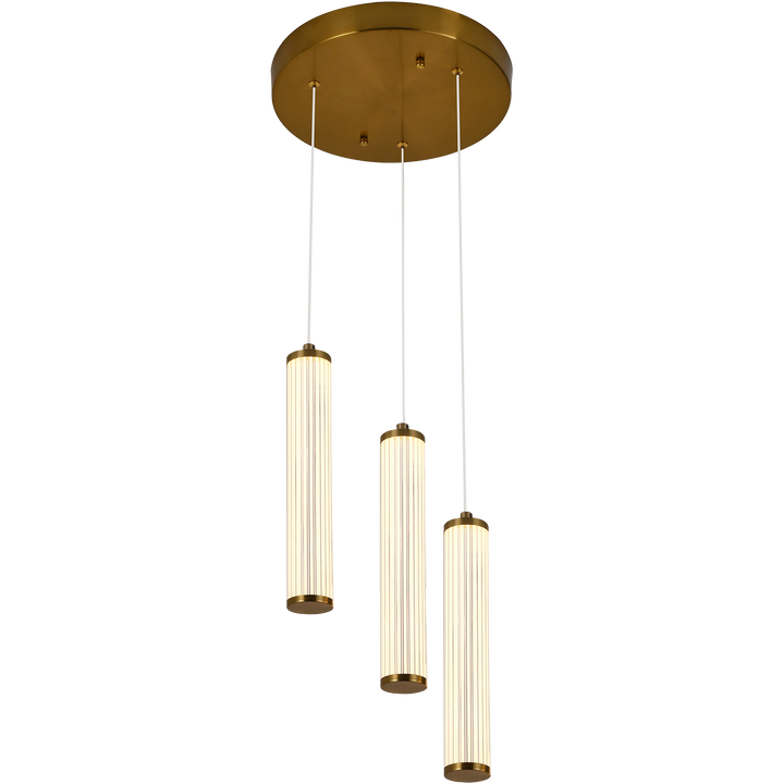Calibo Charm Modern Fluted 3 Light Cluster Pendant Pendant