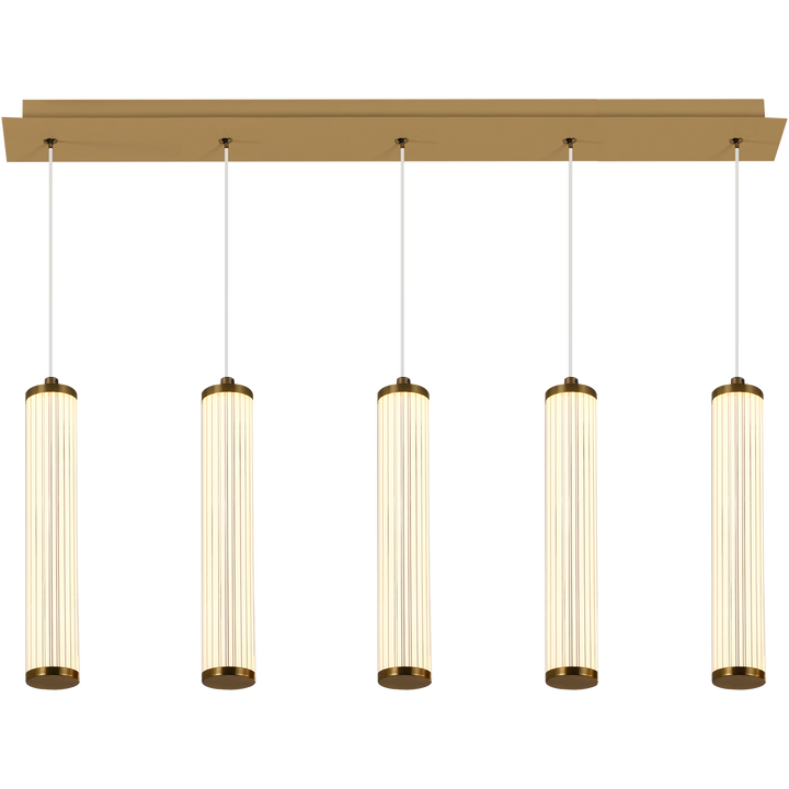 Calibo Charm Modern Fluted 5 Light Linear Pendant Pendant