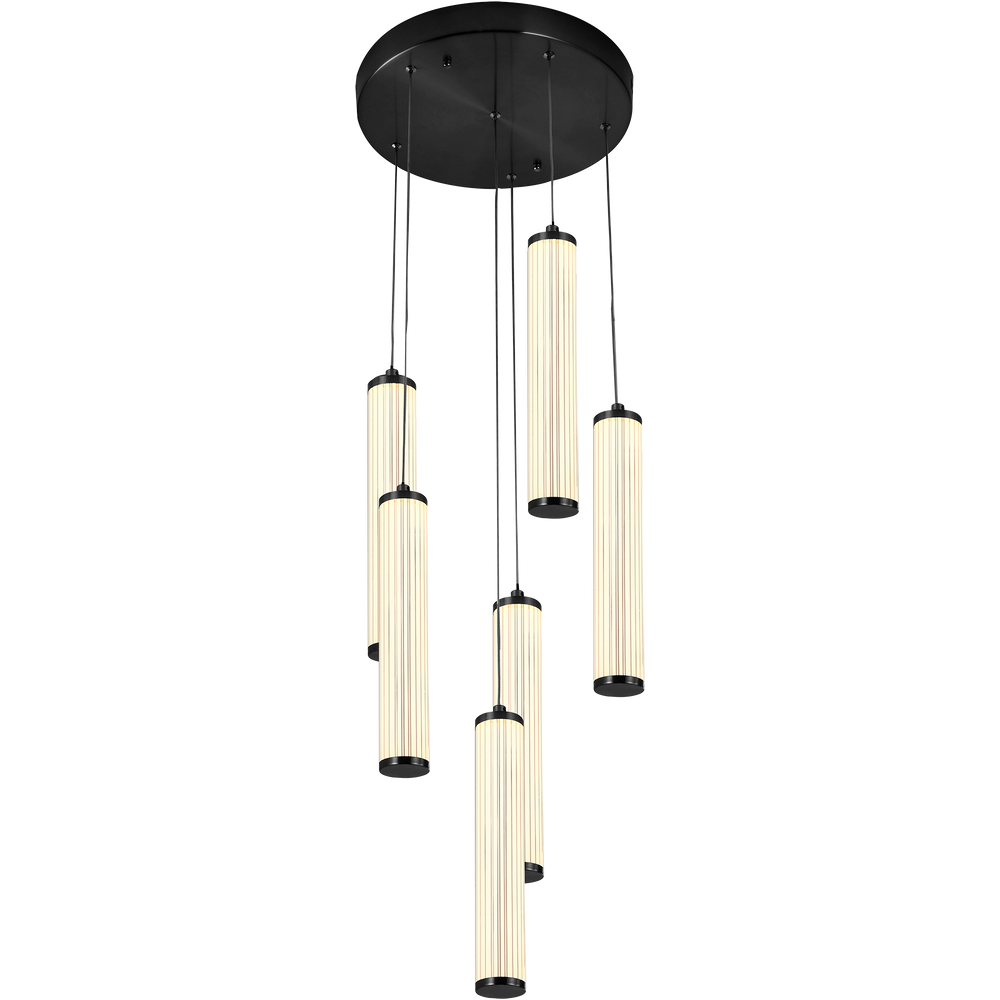 Calibo Charm Modern Fluted 6 Light Cluster Pendant Pendant