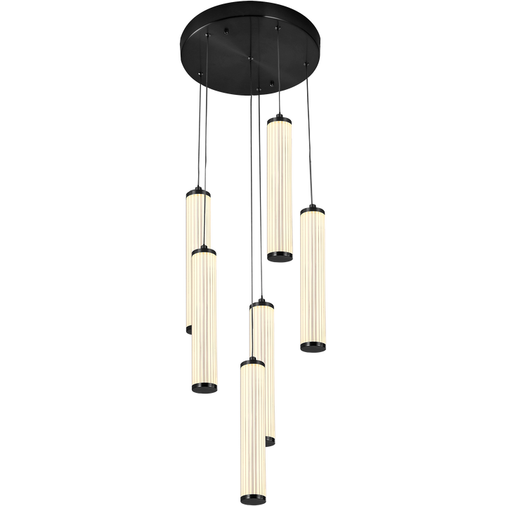 Calibo Charm Modern Fluted 6 Light Cluster Pendant Pendant