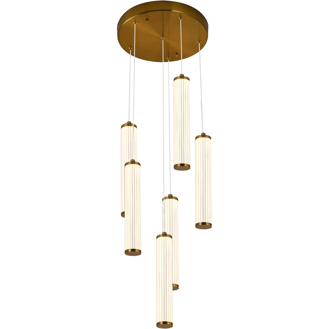 Calibo Charm Modern Fluted 6 Light Cluster Pendant Pendant