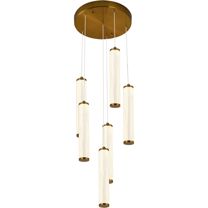 Calibo Charm Modern Fluted 6 Light Cluster Pendant Pendant