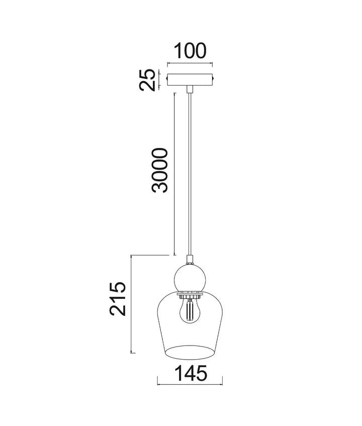 CHAMPAN: Interior Bronze Amber / Smokey Black Glass Ellipse Pendant Lights Pendant