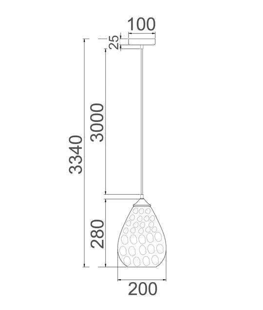 CHUVA: Smokey Black Mirror Finish Glass with Rain Drop Effect Oval Pendant Light Pendant