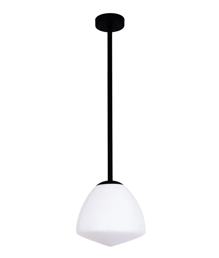 CIOTOLA: Interior Tipped Small/Medium/Large Dome Frosted Glass Pendant Lights Matte Black Small Pendant