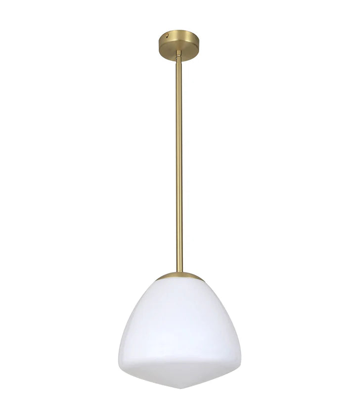 CIOTOLA: Interior Tipped Small/Medium/Large Dome Frosted Glass Pendant Lights Antique Brass Small Pendant