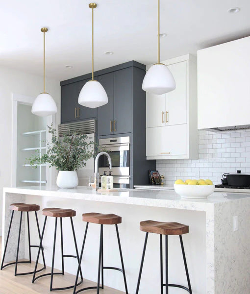 CIOTOLA: Interior Tipped Small/Medium/Large Dome Frosted Glass Pendant Lights Pendant