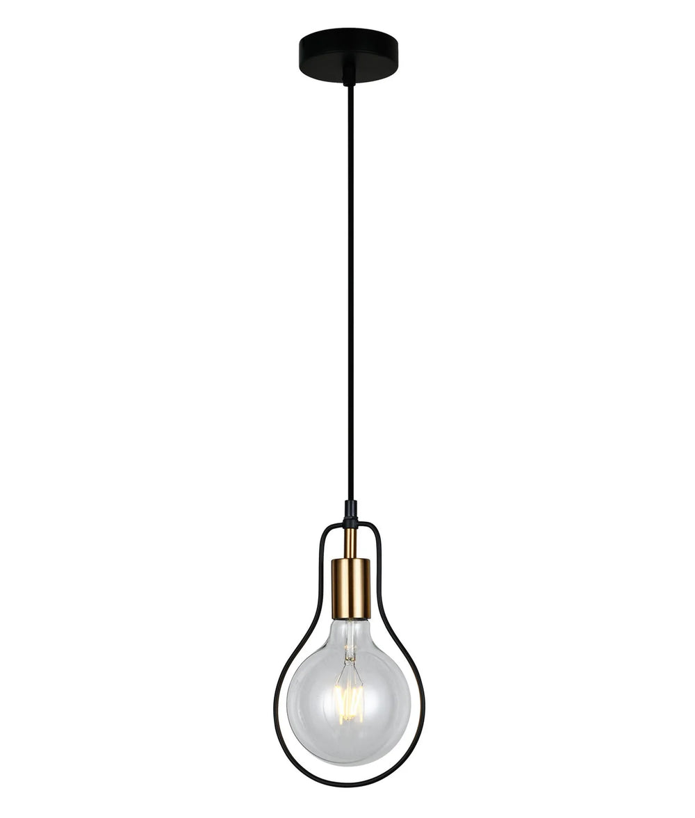 CONTOUR: Interior Black Wire Pear Shape Pendant Light Pendant
