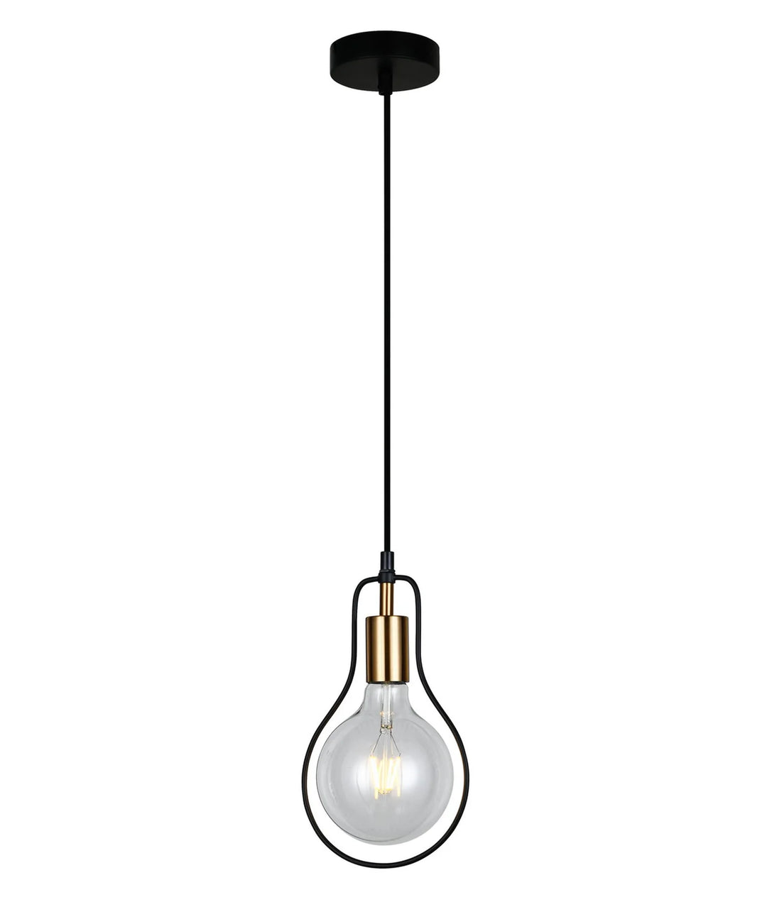 CONTOUR: Interior Black Wire Pear Shape Pendant Light Pendant