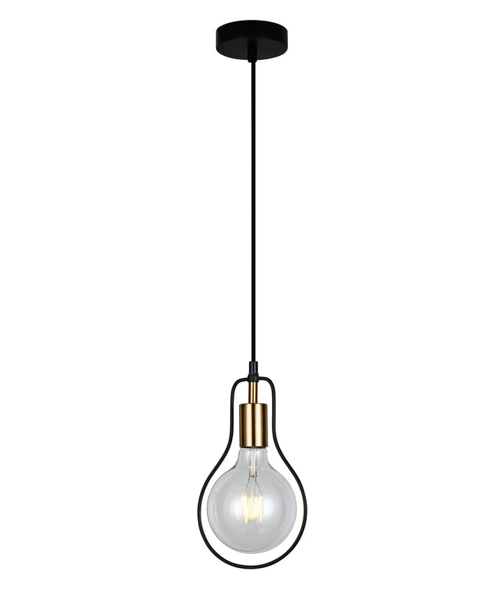 CONTOUR: Interior Black Wire Pear Shape Pendant Light Pendant