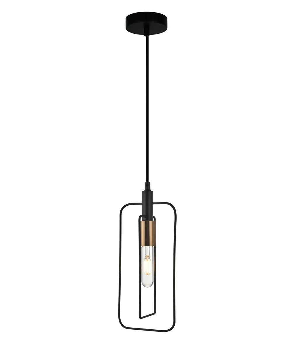 CONTOUR: Interior Black Wire Rectangular Shape Pendant Light Pendant