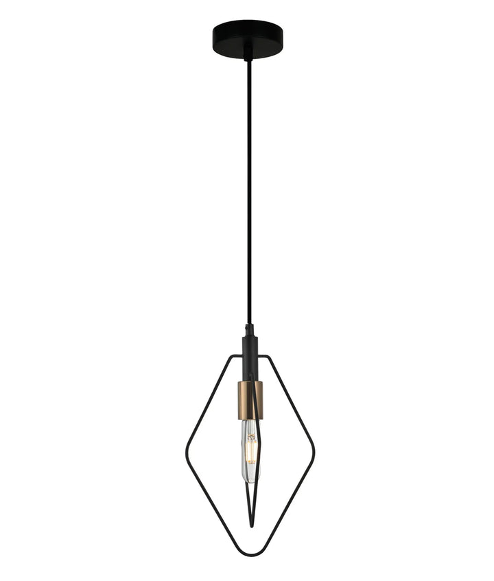 CONTOUR: Interior Black Wire Diamond Shape Pendant Light Pendant
