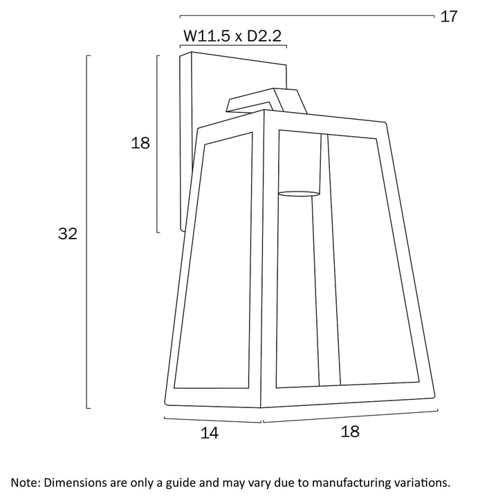 Telbix COSCA 145/180 EXTERIOR WALL BRACKET WALL LIGHT