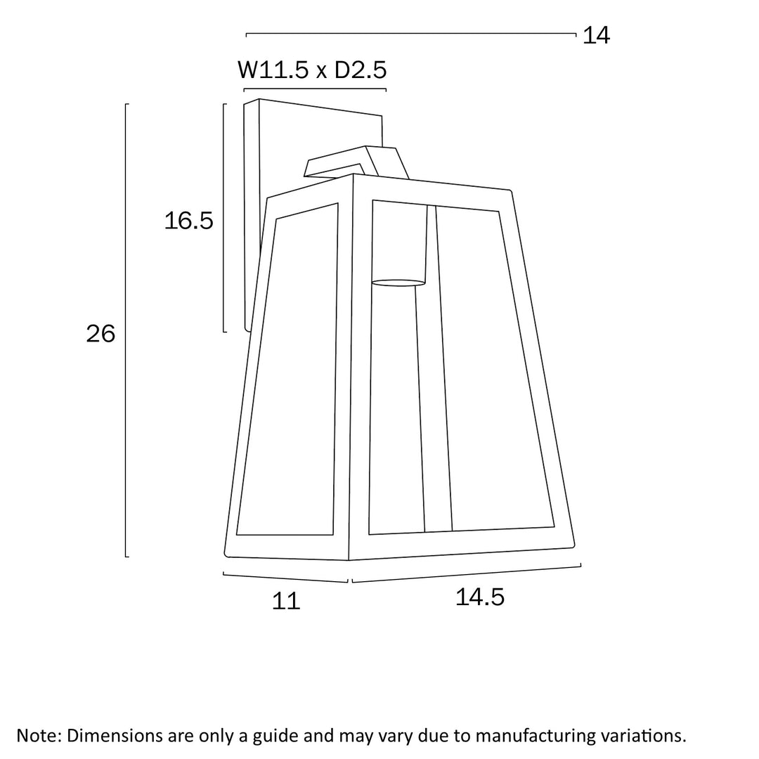 Telbix COSCA 145/180 EXTERIOR WALL BRACKET WALL LIGHT