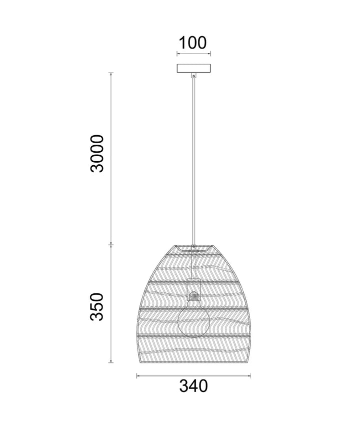 COUP: Bohemian Interior Rattan Matte Black Ellipse Pendant Light Pendant