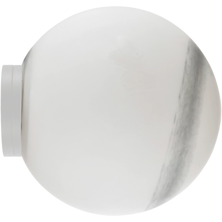 Calibo Crest Alabaster Glass 120mm/140mm IP44 Orb Wall Light White VANITY LIGHT