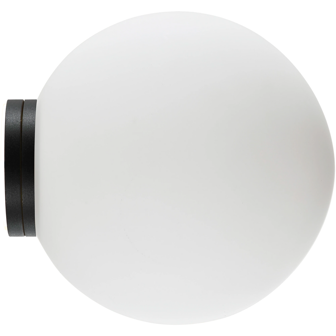 Calibo Crest Opal Glass /120mm140mm IP44 Orb Wall Light Black WALL LIGHT