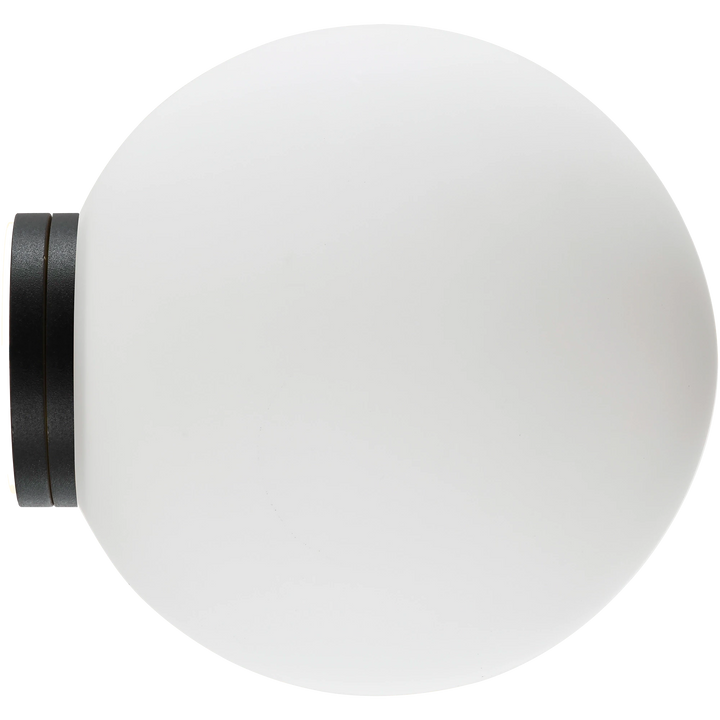 Calibo Crest Opal Glass /120mm140mm IP44 Orb Wall Light Black WALL LIGHT
