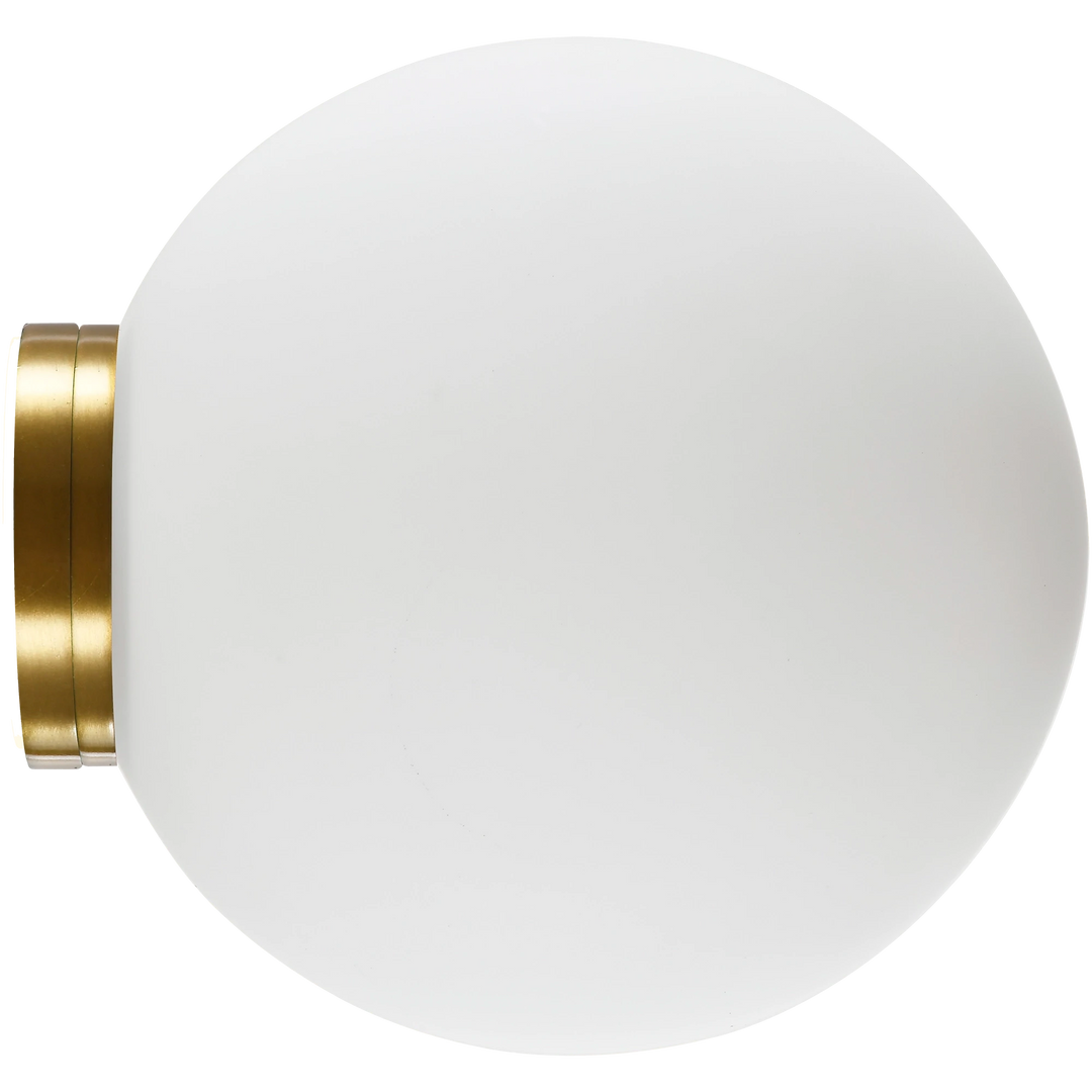 Calibo Crest Opal Glass /120mm140mm IP44 Orb Wall Light Brass WALL LIGHT