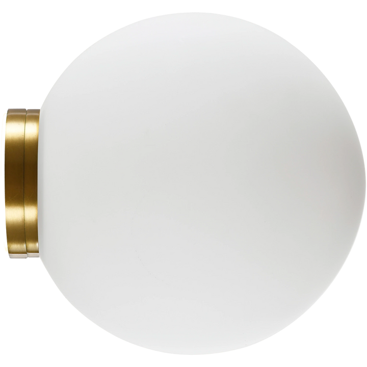 Calibo Crest Opal Glass /120mm140mm IP44 Orb Wall Light Brass WALL LIGHT
