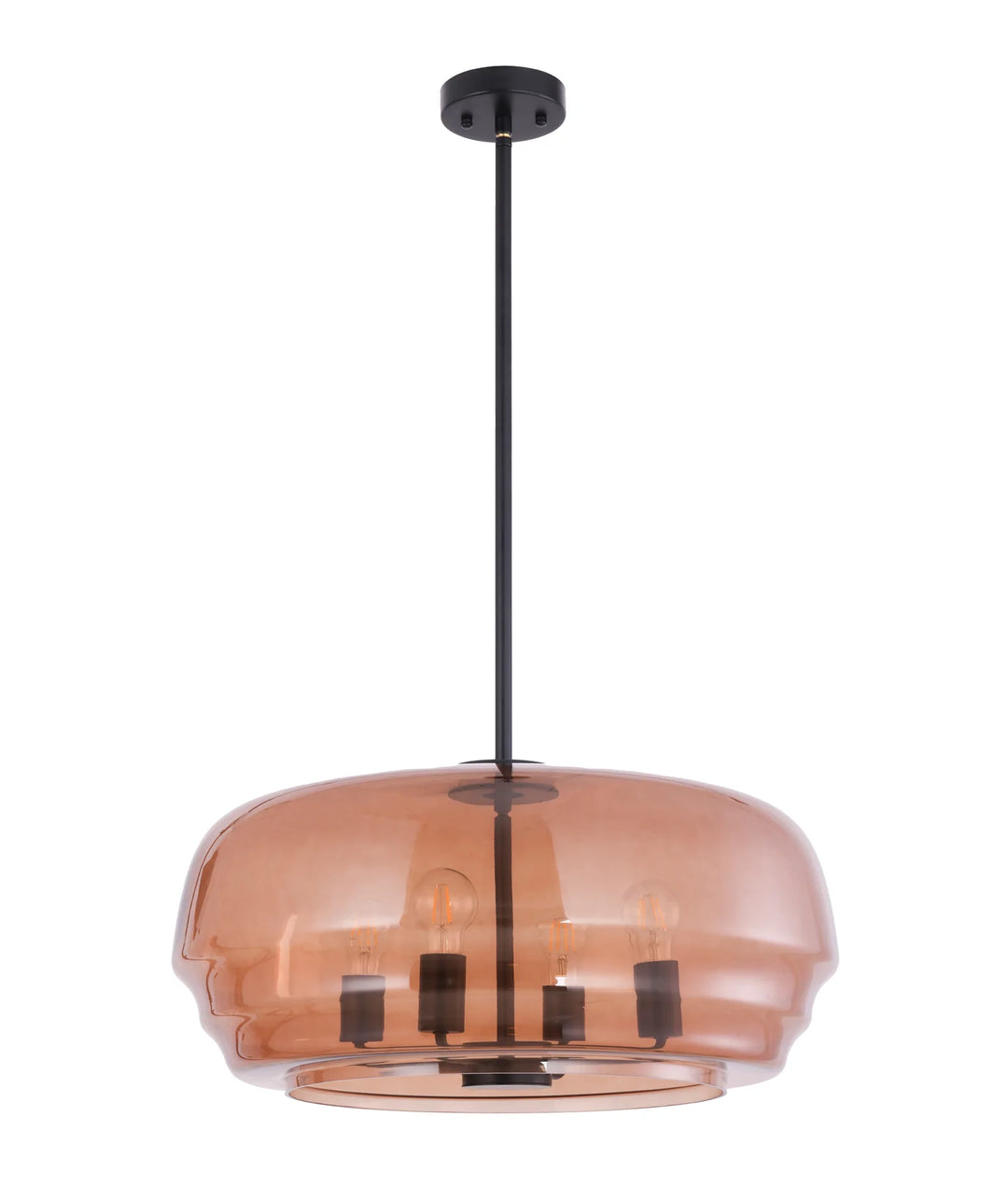 CUAD: Interior Amber Flat Top Dome Glass Shade Pendant Light Pendant