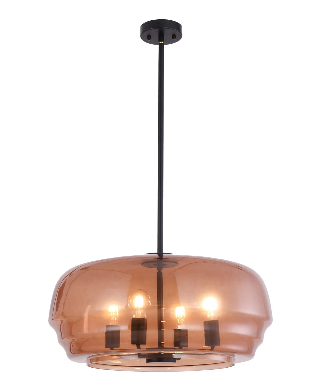 CUAD: Interior Amber Flat Top Dome Glass Shade Pendant Light Pendant