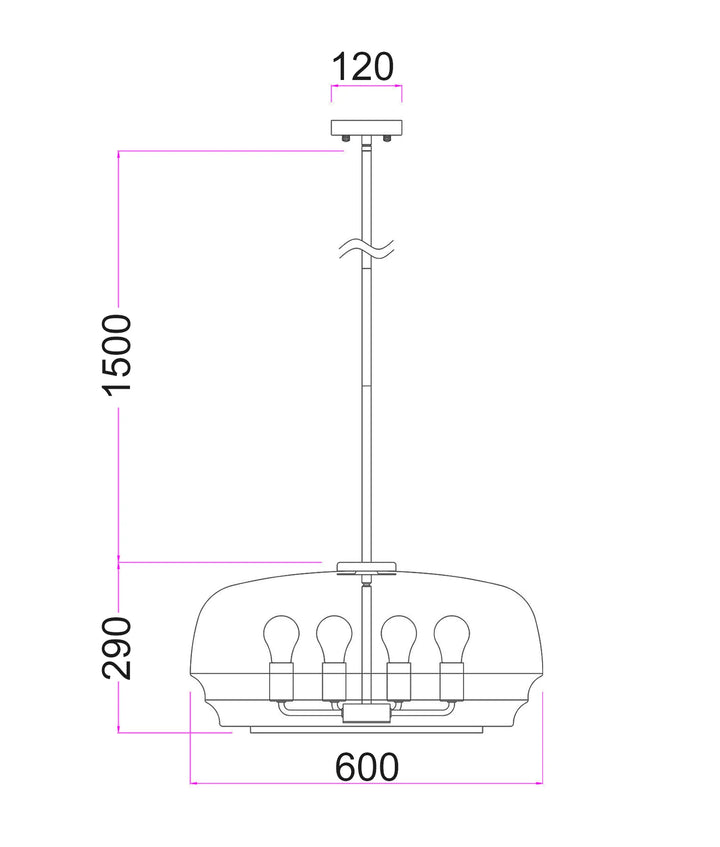 CUAD: Interior Amber Flat Top Dome Glass Shade Pendant Light Pendant
