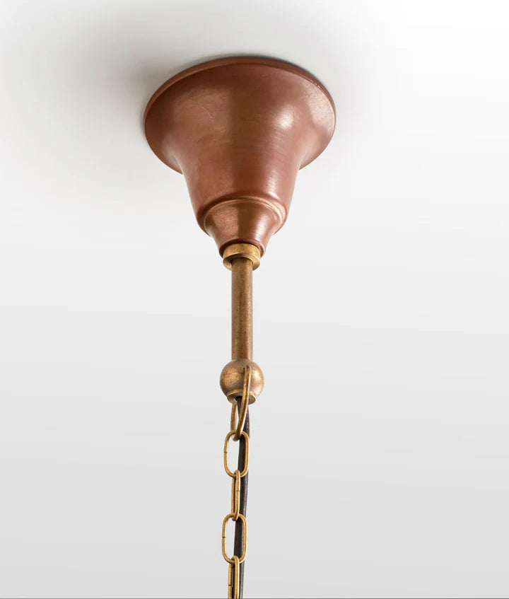 DEKSEL: Industrial Rustic Aged Copper Interior Dome Shape Pendant Light Pendant