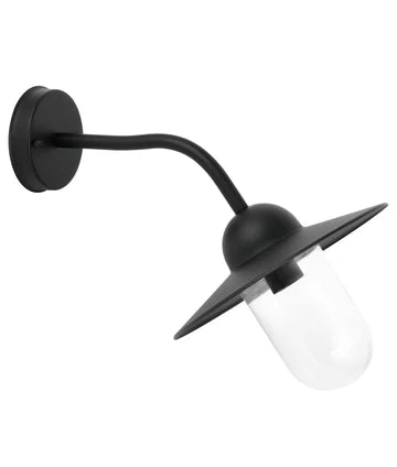 DEKSEL: Matte Aged Copper Exterior Wall Lamp With Clear Glass IP54 Black WALL LIGHT