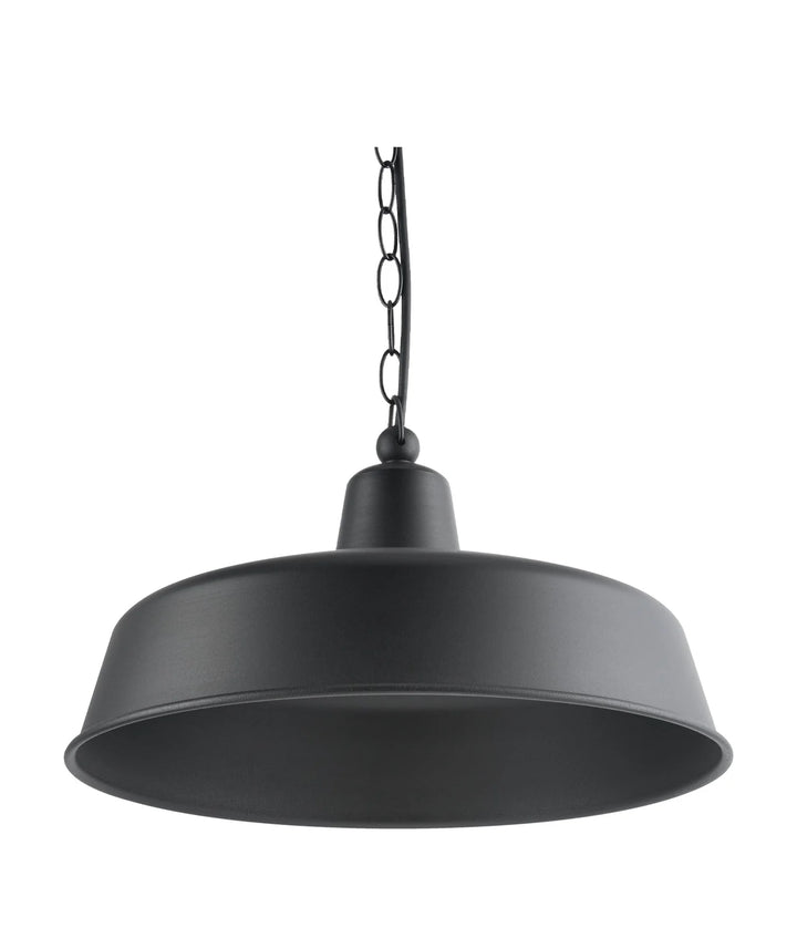 DEKSEL: Industrial Rustic Matte Black Interior Dome Shape Pendant Light Pendant