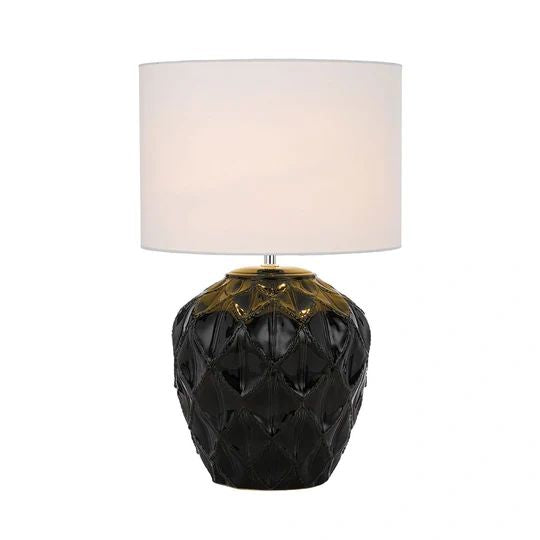 TELBIX DIAZ CERAMIC TABLE LAMP BLACK TABLE LAMP