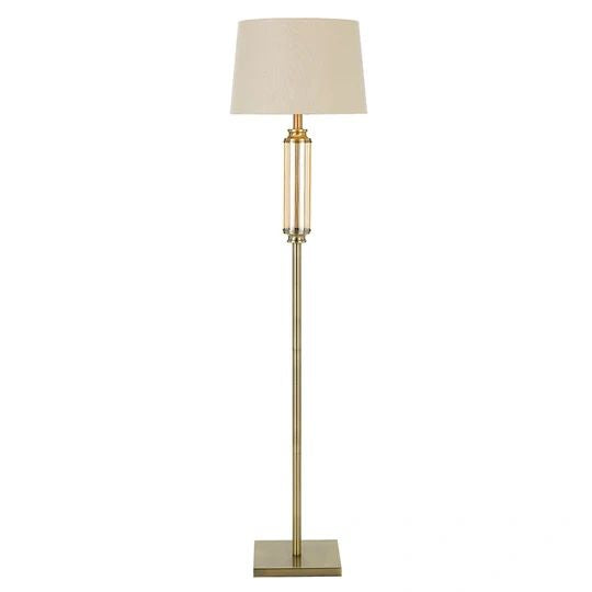 TELBIX DORCEL FLOORLAMP ANTIQUE BRASS AMBER Floor Lamp
