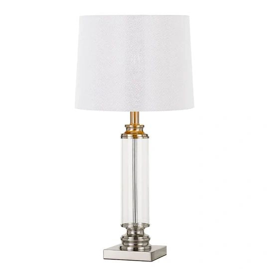 TELBIX DORCEL TABLE LAMP NICKEL CLEAR TABLE LAMP