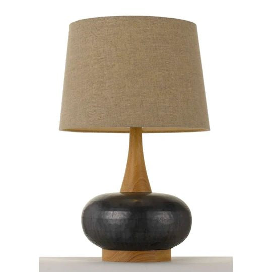TELBIX EARL TABLE LAMP BLACK OAK CREAM TABLE LAMP