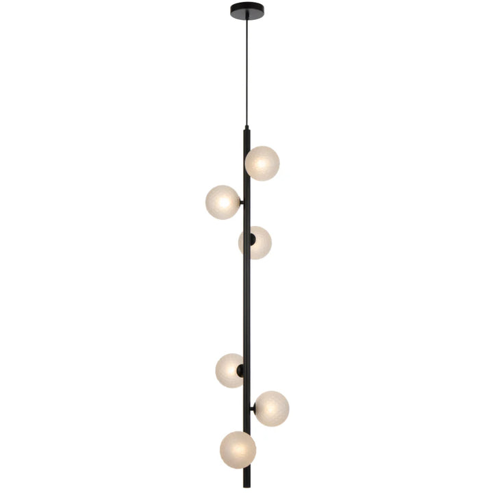 ELSON 6 LIGHT PENDANT BLACK Frost Tear Pendant