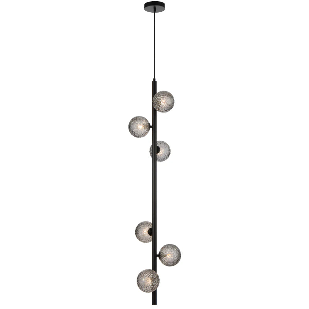 ELSON 6 LIGHT PENDANT BLACK Smoke Tear Pendant