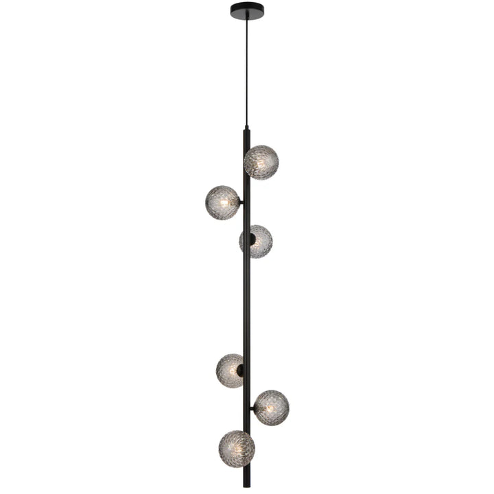 ELSON 6 LIGHT PENDANT BLACK Smoke Tear Pendant