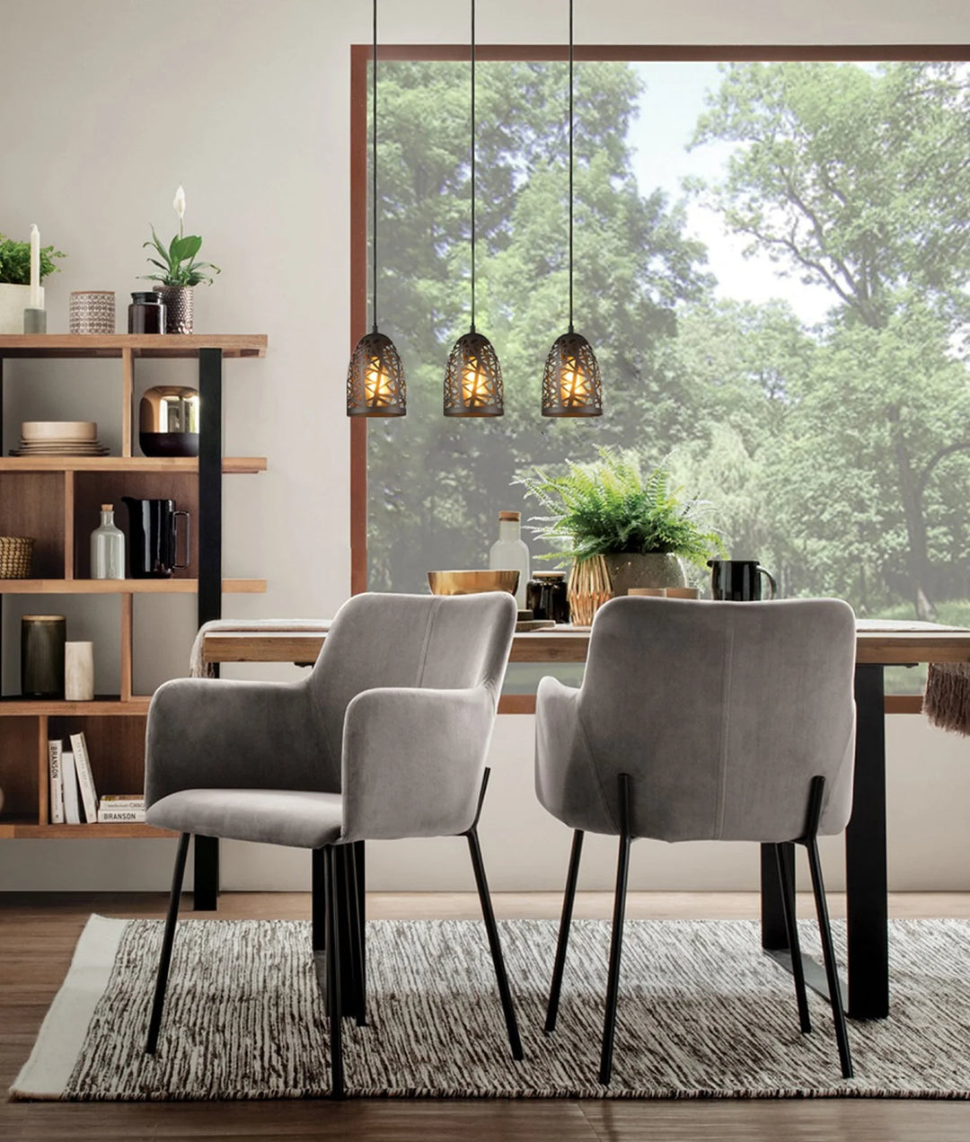 ESCAMA: Interior Iron Cage Ellipse Pendant Lights Pendant