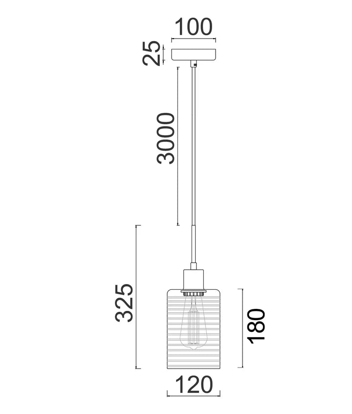 ESPEJO1: Interior Iron & Chrome /Rose Gold Oblong Glass with Line Effect Pendant Lights Pendant