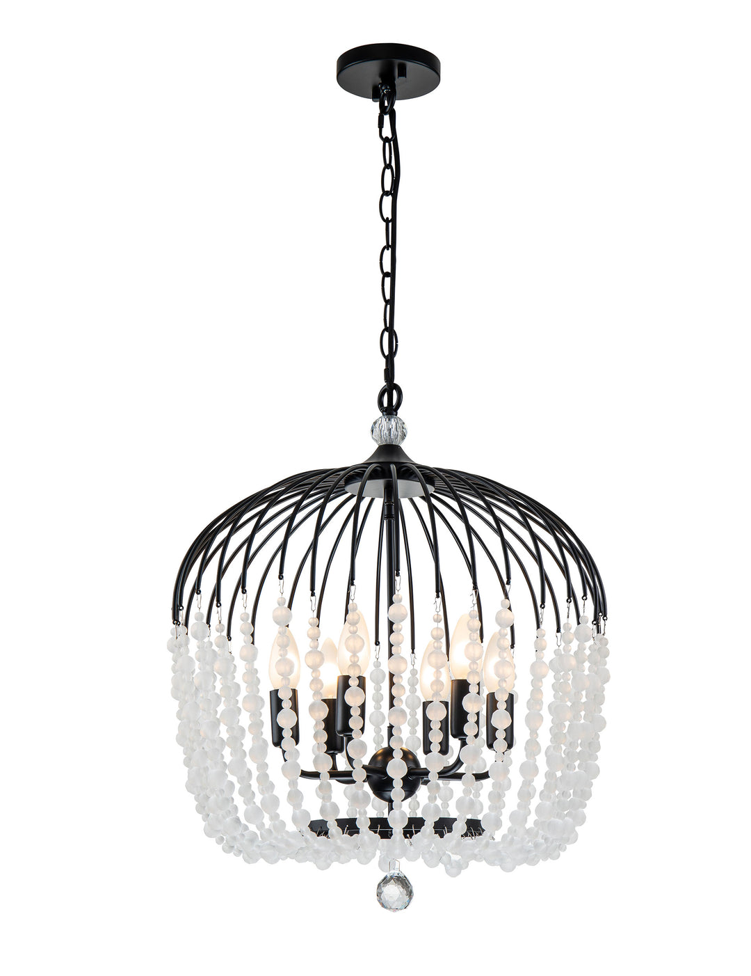 Evelyn 6 Light 48CM BLACK/NICKEL Black Pendant